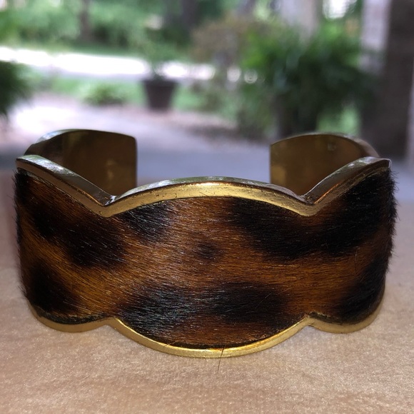 Patricia Nash - Elisabetta Leopard Leather Inset Cuff - M/L - Picture 7 of 7